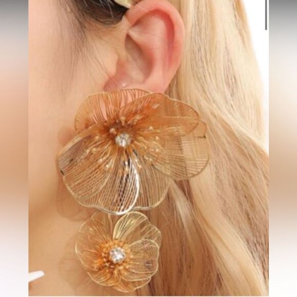 Bohemian flower earrings A168 - Picture 2 of 6